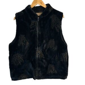 Andrea Faye Fleece Horsehead Equestrian Vest L